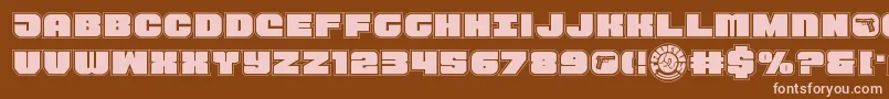 Tauroacad11-Schriftart – Rosa Schriften auf braunem Hintergrund