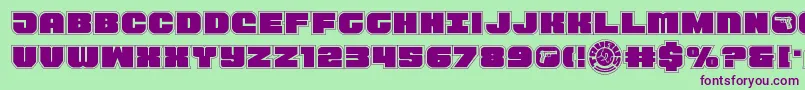 Tauroacad11 Font – Purple Fonts on Green Background