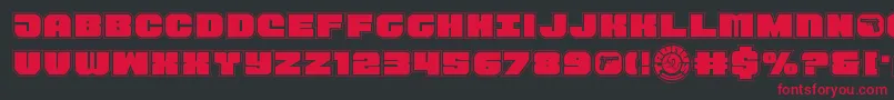 Tauroacad11-Schriftart – Rote Schriften auf schwarzem Hintergrund