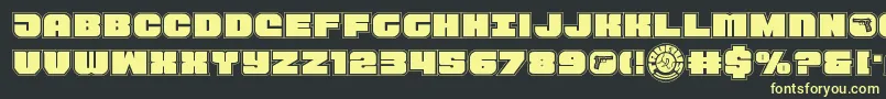 Tauroacad11-Schriftart – Gelbe Schriften auf schwarzem Hintergrund