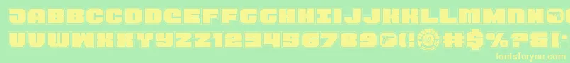 Шрифт Tauroacad11 – жёлтые шрифты на зелёном фоне