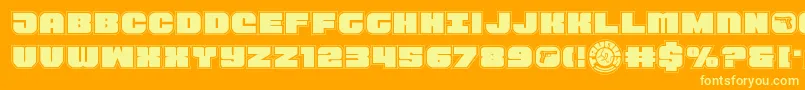 フォントTauroacad11 – オレンジの背景に黄色の文字