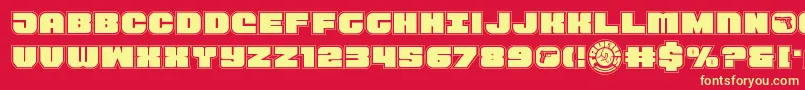 Tauroacad11 Font – Yellow Fonts on Red Background