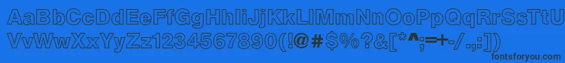 Шрифт ArezzoOutlineBold – чёрные шрифты на синем фоне