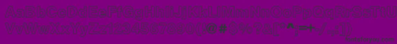 Fonte ArezzoOutlineBold – fontes pretas em um fundo violeta