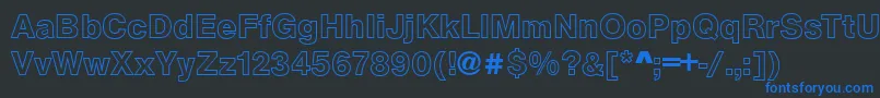 ArezzoOutlineBold Font – Blue Fonts on Black Background