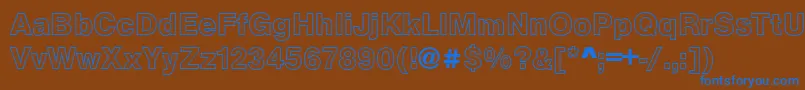 ArezzoOutlineBold Font – Blue Fonts on Brown Background