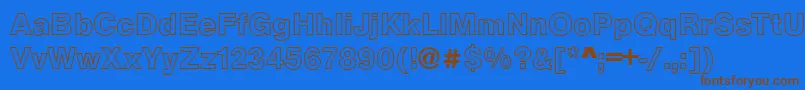 ArezzoOutlineBold Font – Brown Fonts on Blue Background