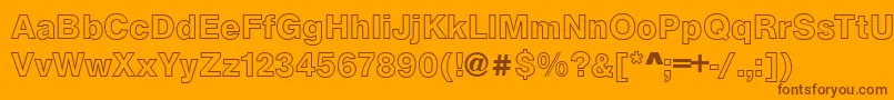ArezzoOutlineBold Font – Brown Fonts on Orange Background