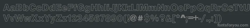ArezzoOutlineBold-fontti – harmaat kirjasimet mustalla taustalla