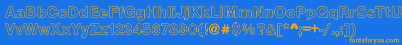 ArezzoOutlineBold Font – Orange Fonts on Blue Background
