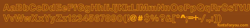 ArezzoOutlineBold Font – Orange Fonts on Brown Background