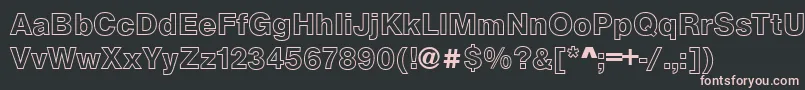 フォントArezzoOutlineBold – 黒い背景にピンクのフォント
