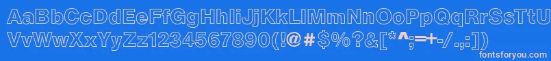 ArezzoOutlineBold Font – Pink Fonts on Blue Background