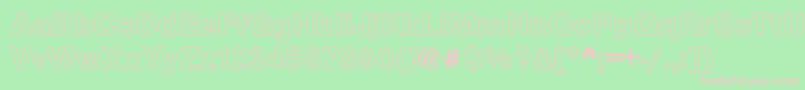 ArezzoOutlineBold Font – Pink Fonts on Green Background