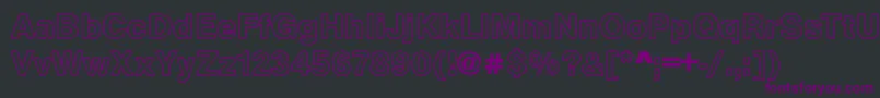ArezzoOutlineBold Font – Purple Fonts on Black Background