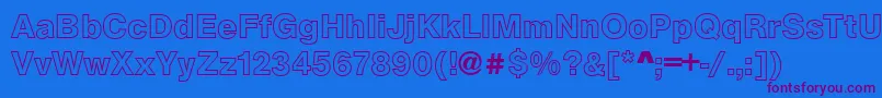 ArezzoOutlineBold Font – Purple Fonts on Blue Background