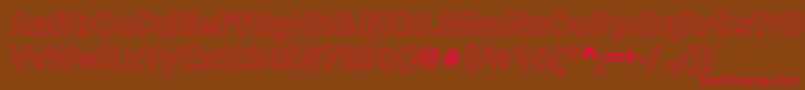 ArezzoOutlineBold Font – Red Fonts on Brown Background