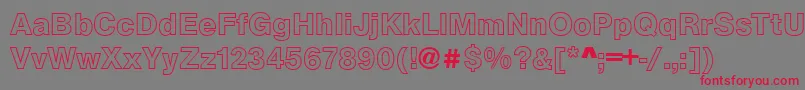 Шрифт ArezzoOutlineBold – красные шрифты на сером фоне