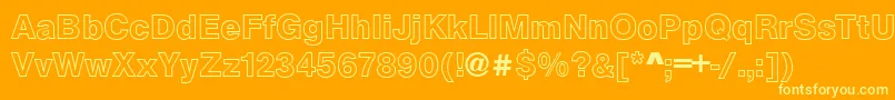 Шрифт ArezzoOutlineBold – жёлтые шрифты на оранжевом фоне