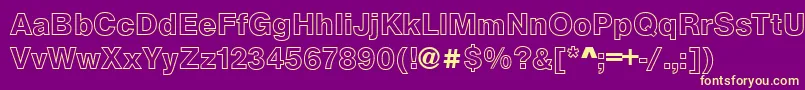 ArezzoOutlineBold Font – Yellow Fonts on Purple Background