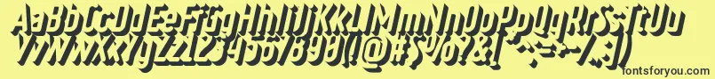 RulerVolumeOuterDeep Font – Black Fonts on Yellow Background