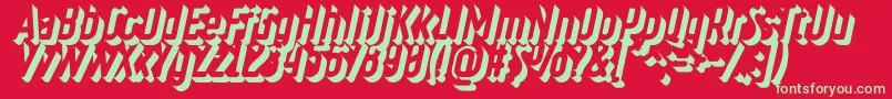 RulerVolumeOuterDeep Font – Green Fonts on Red Background