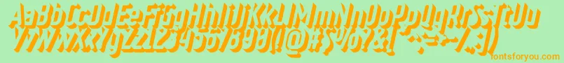 RulerVolumeOuterDeep Font – Orange Fonts on Green Background