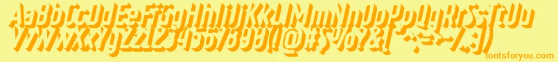 RulerVolumeOuterDeep Font – Orange Fonts on Yellow Background