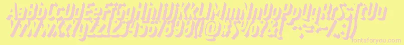 RulerVolumeOuterDeep Font – Pink Fonts on Yellow Background