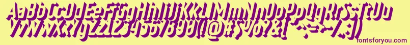 RulerVolumeOuterDeep Font – Purple Fonts on Yellow Background