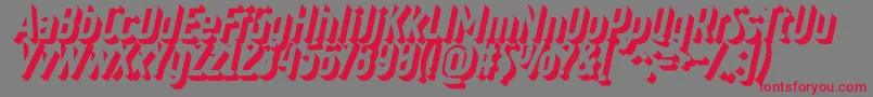 RulerVolumeOuterDeep Font – Red Fonts on Gray Background