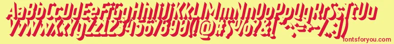 RulerVolumeOuterDeep Font – Red Fonts on Yellow Background