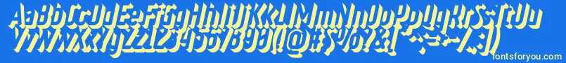 RulerVolumeOuterDeep Font – Yellow Fonts on Blue Background