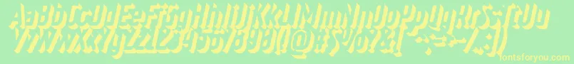 RulerVolumeOuterDeep Font – Yellow Fonts on Green Background