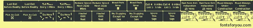 フォントRoad2nw – 黒い文字の黄色い背景