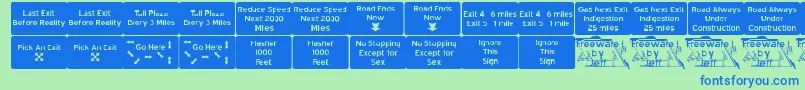 Road2nw Font – Blue Fonts on Green Background