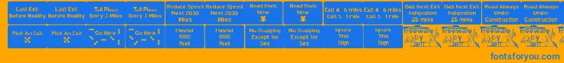 Шрифт Road2nw – синие шрифты на оранжевом фоне