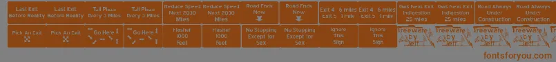 Road2nw Font – Brown Fonts on Gray Background