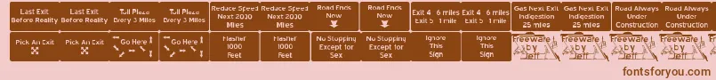 Road2nw Font – Brown Fonts on Pink Background