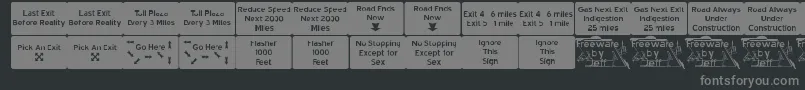 Road2nw Font – Gray Fonts on Black Background