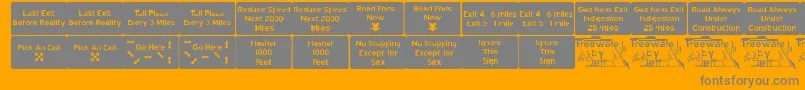 Road2nw Font – Gray Fonts on Orange Background