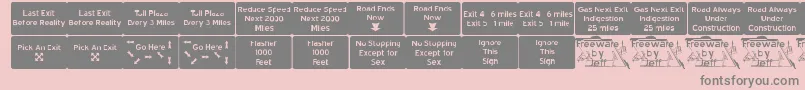 Road2nw Font – Gray Fonts on Pink Background