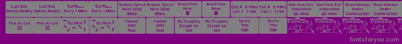 Road2nw Font – Gray Fonts on Purple Background