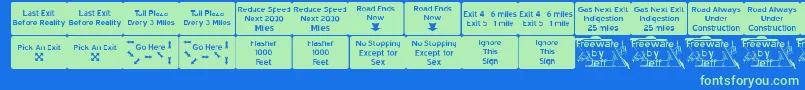 Шрифт Road2nw – зелёные шрифты на синем фоне