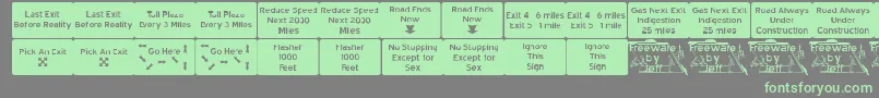 フォントRoad2nw – 灰色の背景に緑のフォント