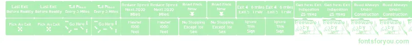 Road2nw Font – Green Fonts on White Background