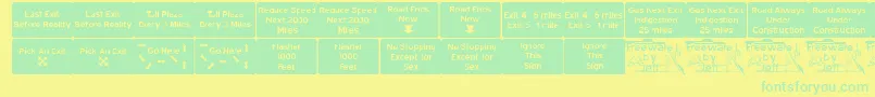 Road2nw Font – Green Fonts on Yellow Background