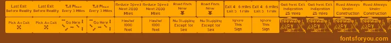 Road2nw Font – Orange Fonts on Brown Background