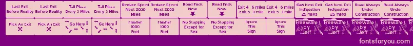 Road2nw Font – Pink Fonts on Purple Background
